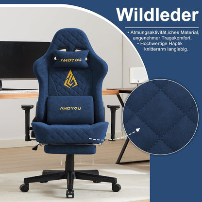 Ergonomischer Gaming Stuhl mit Massagefunktion und verstellbaren