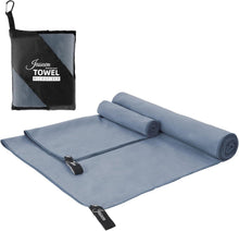 Mikrofaser Handtuch Set für Sport, Reise, Strand - 2 Stück, Dunkelgrau