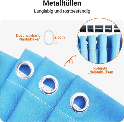 Duschvorhang 180x160cm Kieswüste Antischimmel Wasserabweisend Polyester Stoff Badevorhang