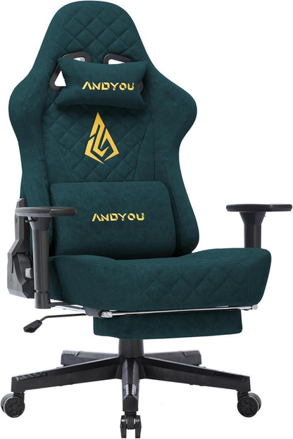 Gaming Stuhl Racing Gamer Sessel ergonomisch verstellbar Grün