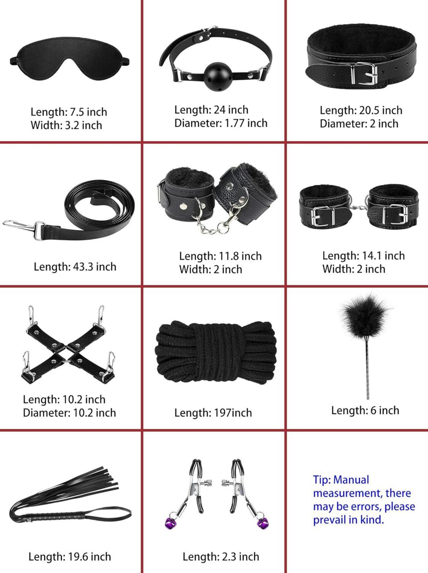 BDSM Set mit 10 Stück - SM Bett Sets, Bondage Fetisch