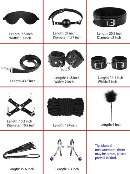 BDSM Set mit 10 Stück - SM Bett Sets, Bondage Fetisch