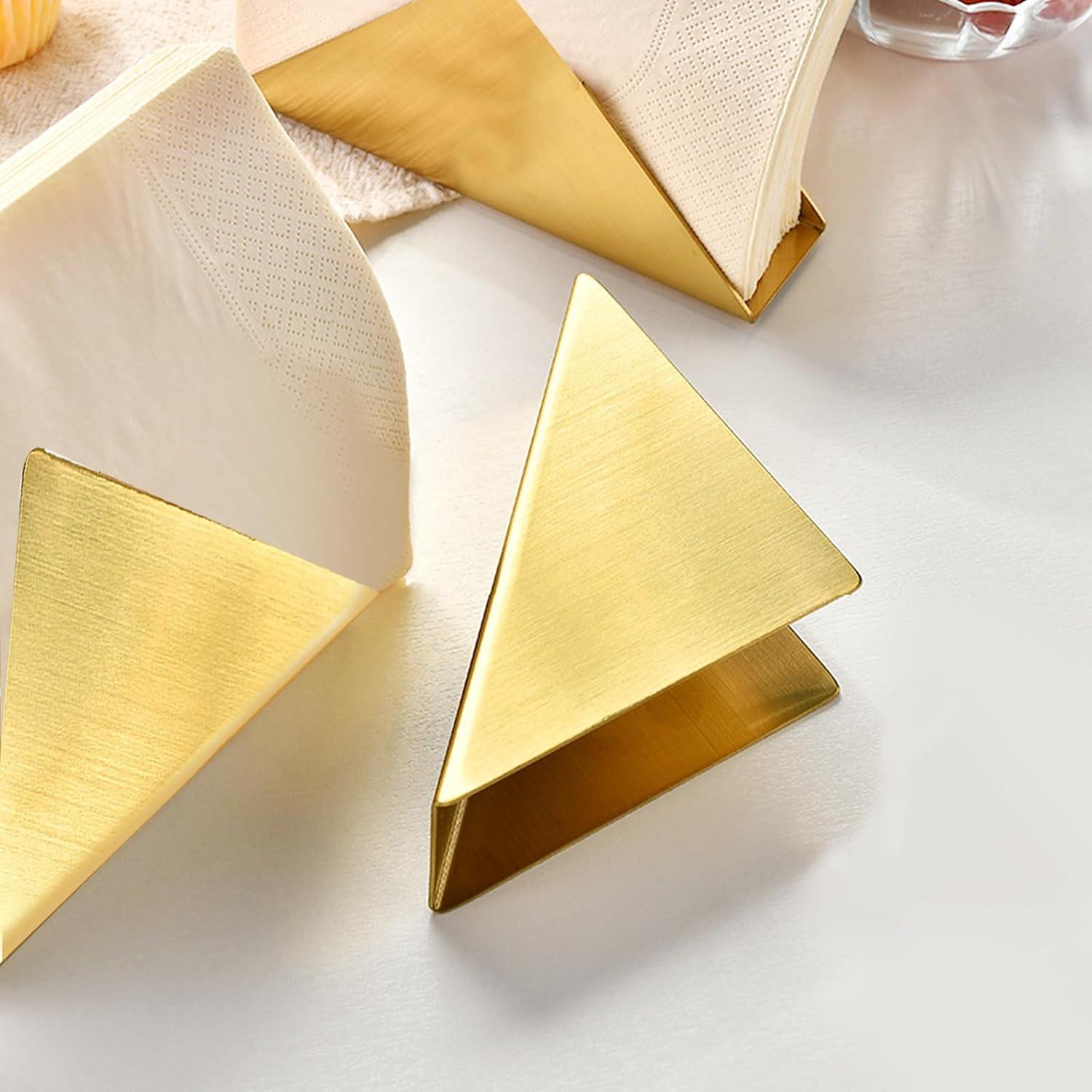 Serviettenhalter Gold Metall Dreieck Design für Küchentheken