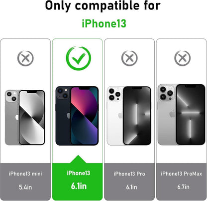 iPhone 13 Hülle 360 Grad Fullbody mit Glas Schutzfolie Lila
