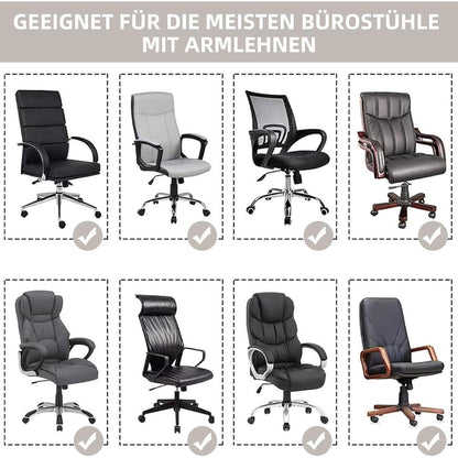 Samt Stuhlbezug mit Armlehnen – Stretch Housse für Bürostuhl