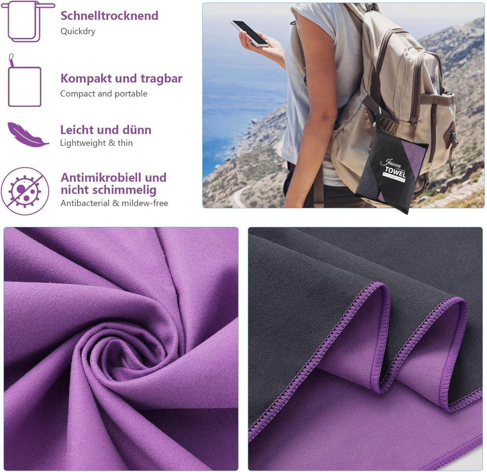 Mikrofaser Handtuch Set Groß Sporthandtuch Reise Strand Outdoor 2