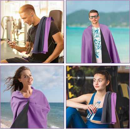 Mikrofaser Handtuch Set Groß Sporthandtuch Reisehandtuch Strandtuch 2