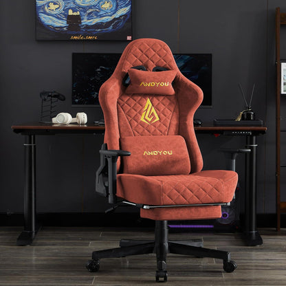 Andyou Gaming Stuhl Racing Chair Bürostuhl PU-Leder Orange