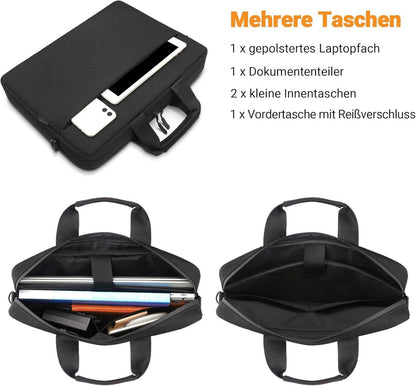 17,3 Zoll Laptop Schultertasche Stoßfest Wasserdicht Schwarz