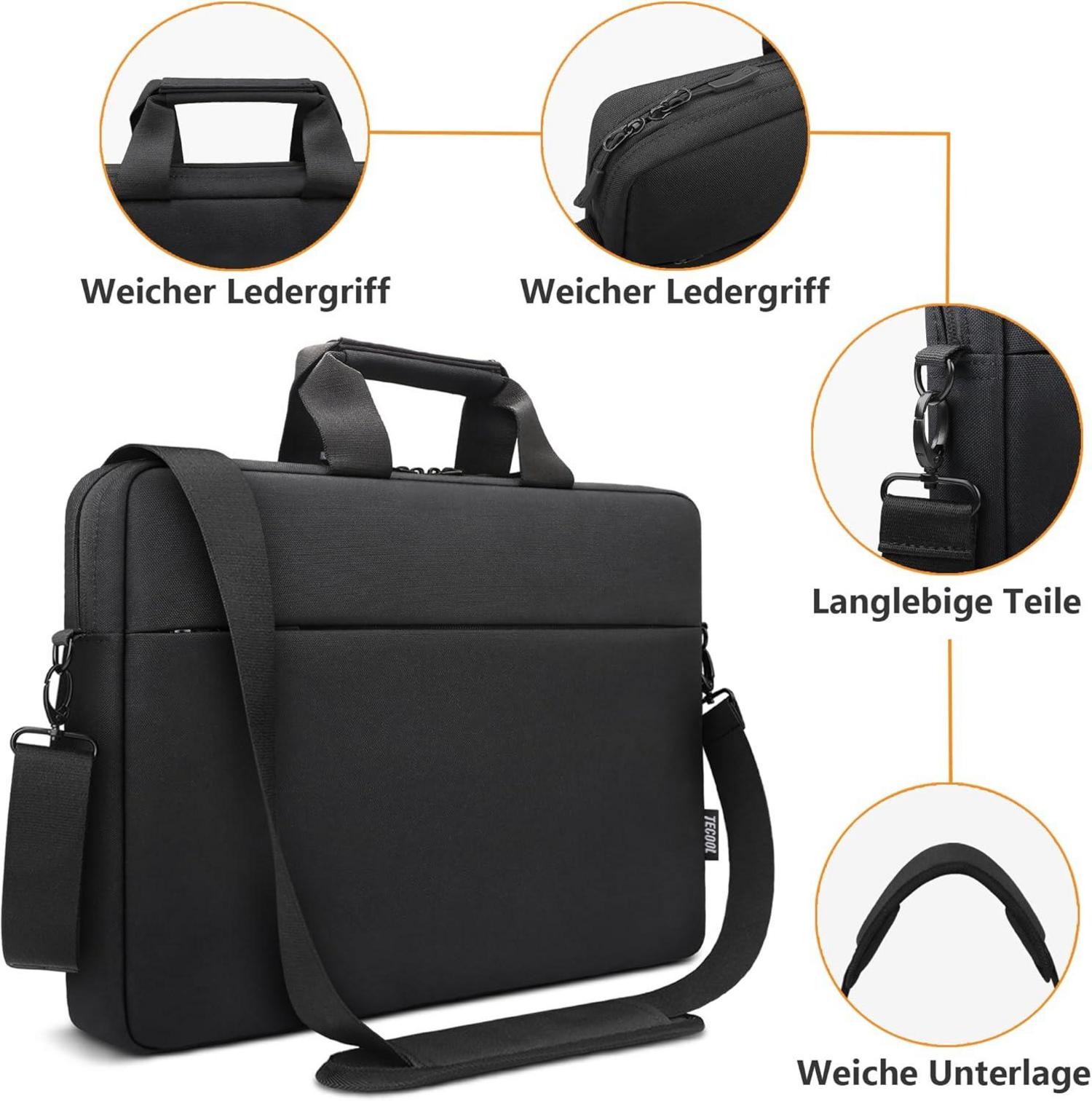 17,3 Zoll Laptoptasche Schultertasche Schwarz Stoßfest Wasserdicht - Kompatibel