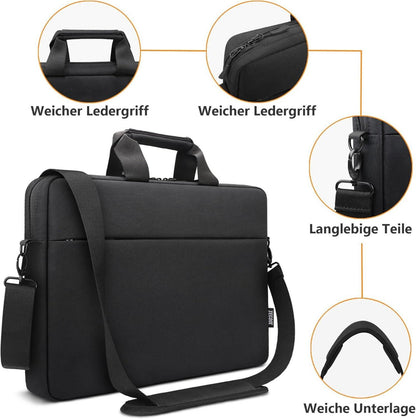 17,3 Zoll Laptoptasche Schultertasche Schwarz Stoßfest Wasserdicht - Kompatibel
