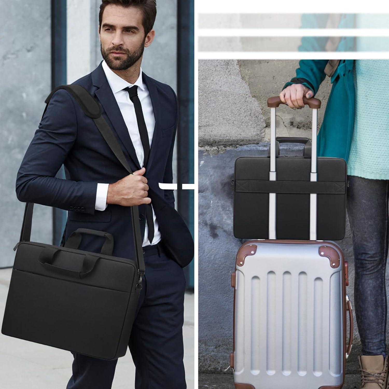 Laptoptasche 17,3 Zoll Schultertasche Stoßfest Wasserdicht Schwarz