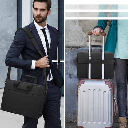 Laptoptasche 17,3 Zoll Schultertasche Stoßfest Wasserdicht Schwarz