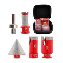 Diamant Fliesenbohrer Set 5-teilig mit Fasenbohrer & Adapter