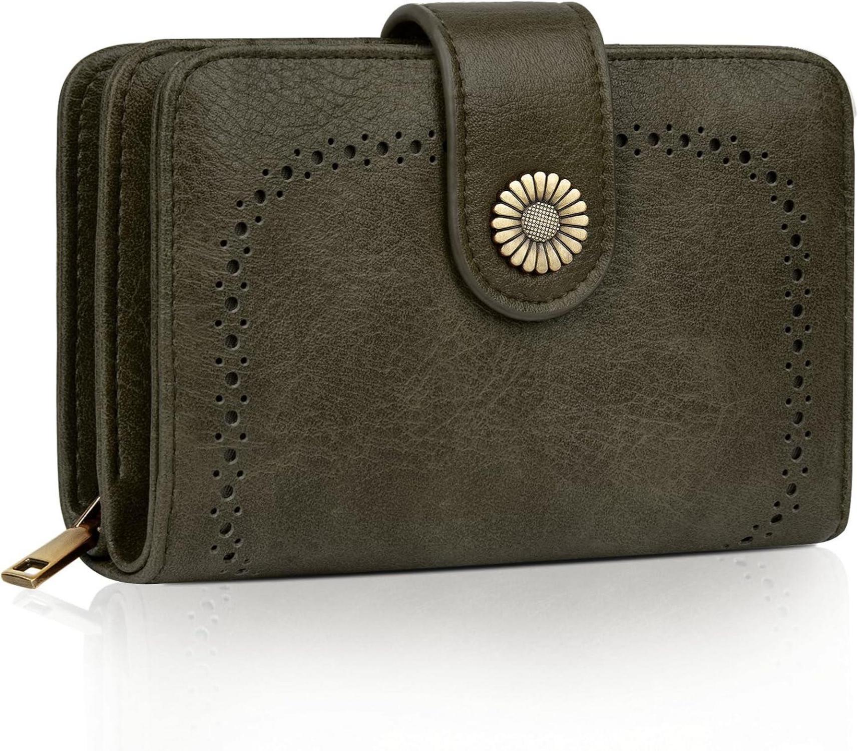 TEUEN RFID Damen Geldbörse Vintage Leder Groß, Mehrere
