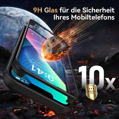 360 Grad Stoßfeste iPhone 13 Hülle mit Glas Schutzfolie und Kameraschutz