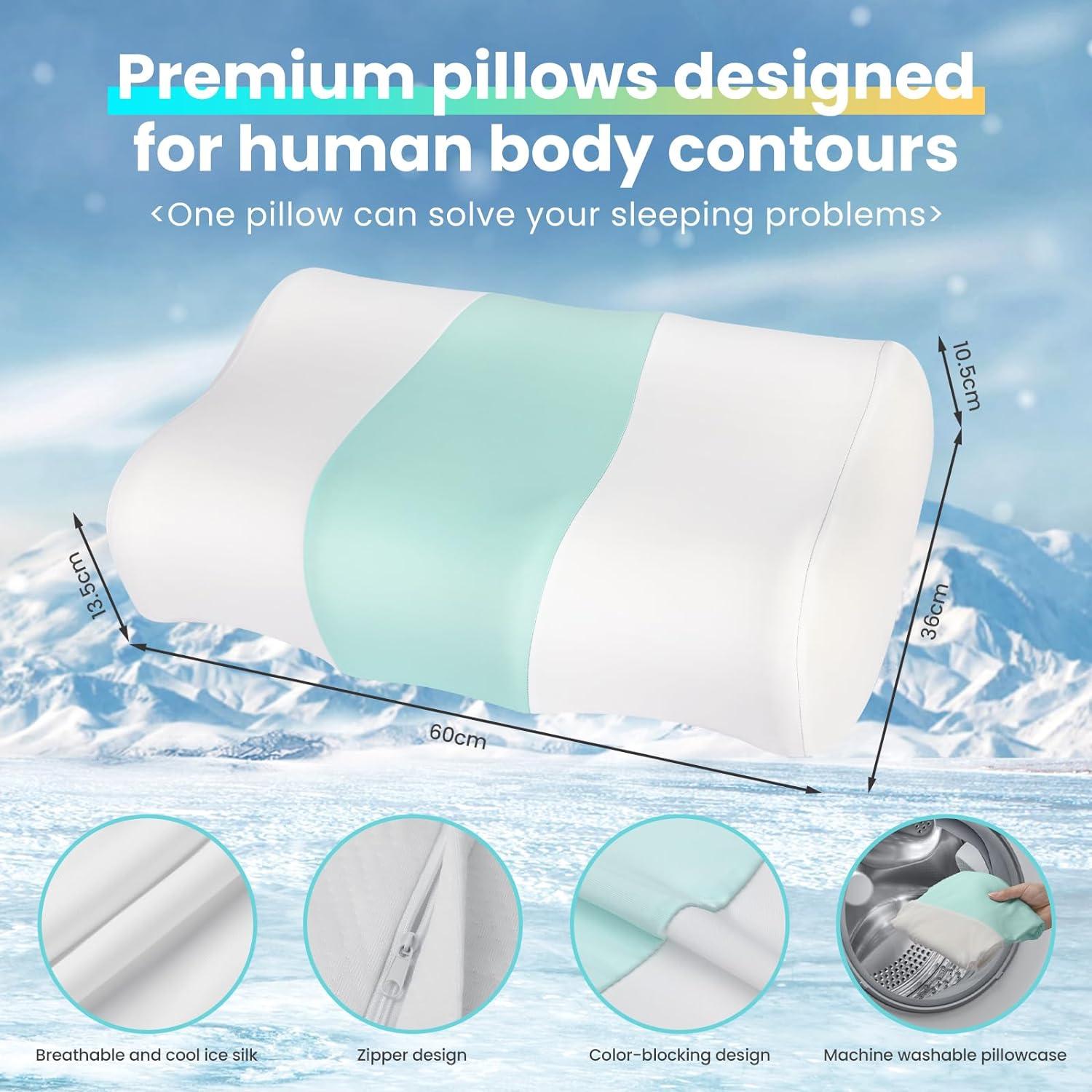 Ergonomisches Kühlendes Memory-Schaum-Nackenkissen