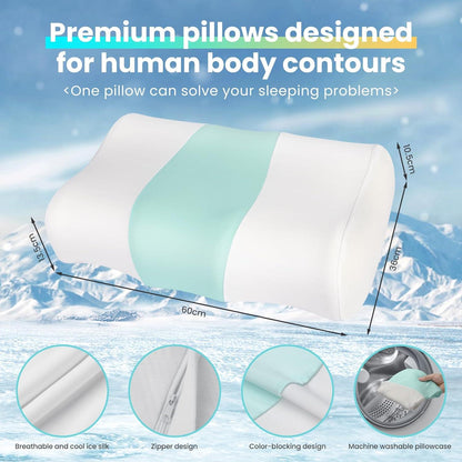 Ergonomisches Kühlendes Memory-Schaum-Nackenkissen