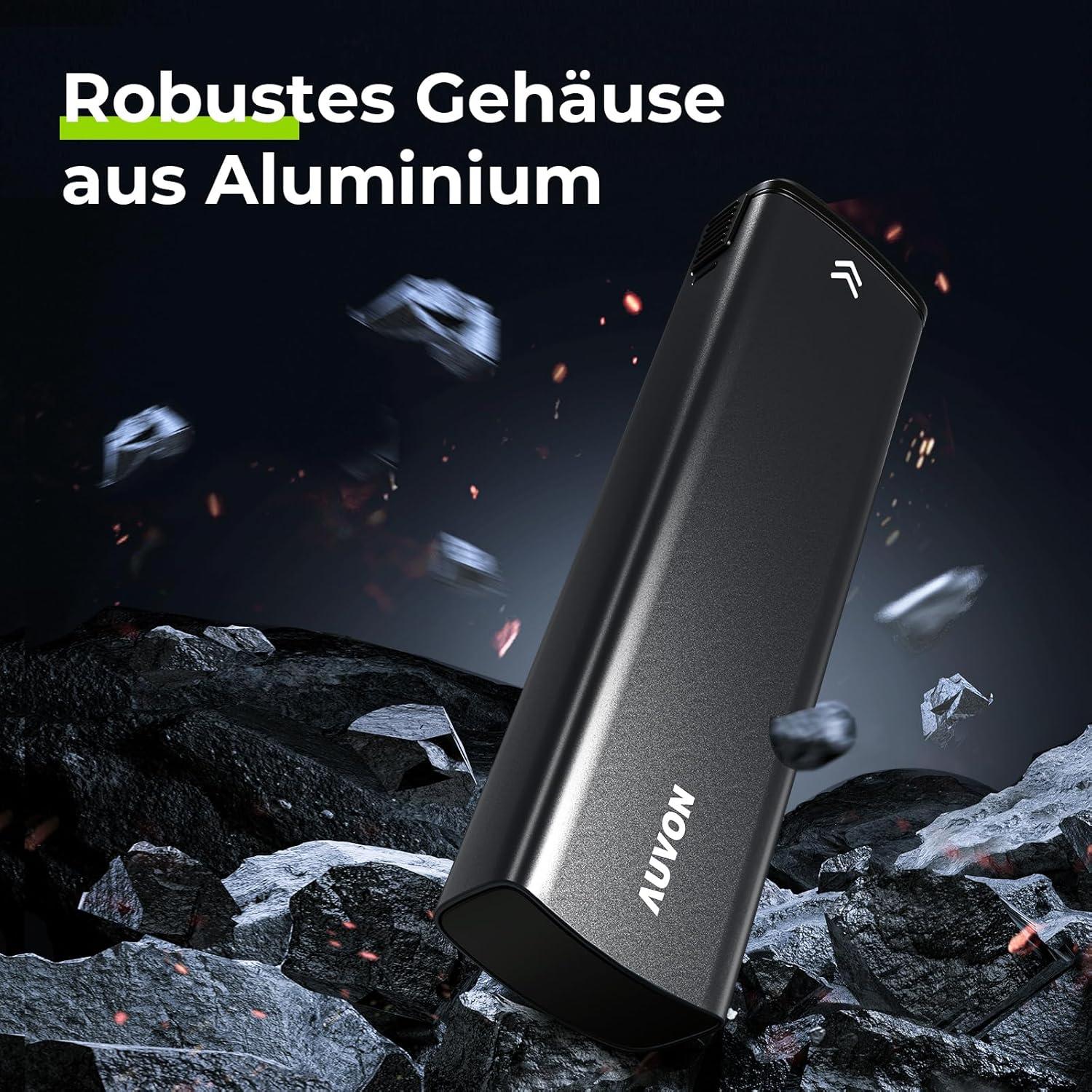 AUVON Tablettenbox 7 Tage Aluminium Pillendose Schiebedesign Schwarz