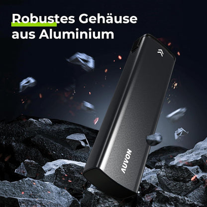 AUVON Tablettenbox 7 Tage Aluminium Pillendose Schiebedesign Schwarz