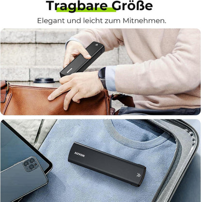 AUVON Tablettenbox 7 Tage Aluminium Pillendose Schiebedesign Schwarz