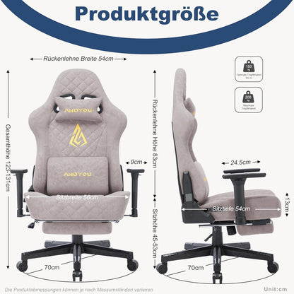 Ergonomischer Gaming Stuhl mit Massagefunktion und verstellbaren