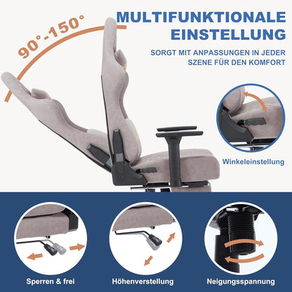 Andyou Gaming Stuhl Rosa Ergonomischer Racing Chair mit Massagefunktion