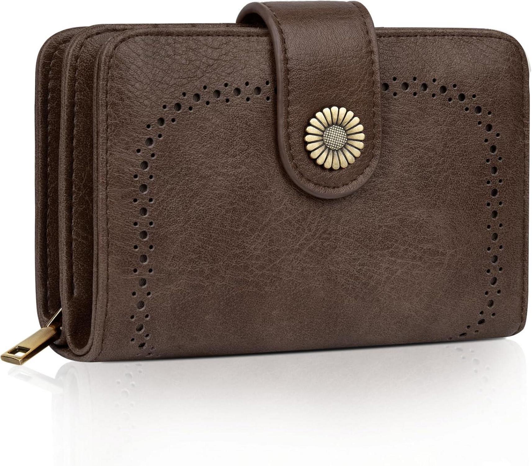 Großes Damen Geldbörse Vintage Leder RFID-blockierende Geldbeutel