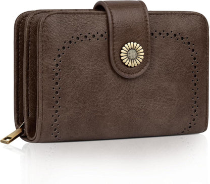 Großes Damen Geldbörse Vintage Leder RFID-blockierende Geldbeutel