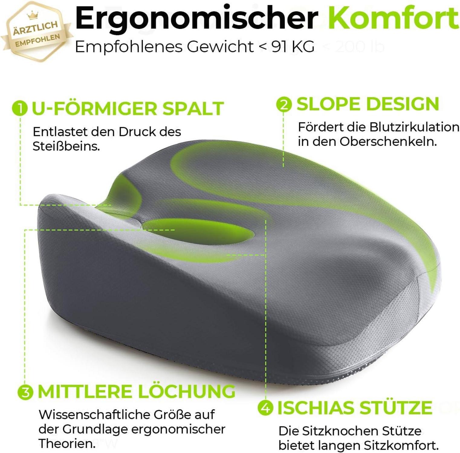 AUVON Gedächtnisschaum-Sitzkissen U-förmiges Design Büro