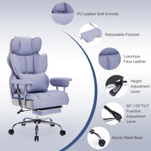 Efomao Ergonomischer Bürostuhl 200 kg PU Leder Fußstütze