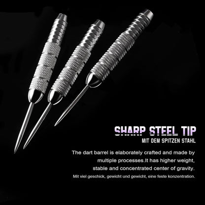 Dartpfeile Metallspitze 12 Stück Profi Steeldarts 24 Flights Sharpener