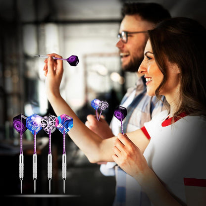 CyeeLife Profi Dartpfeile Set 12 Stück 22g Violett Steel Darts