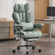 Ergonomischer Bürostuhl mit Fußstütze und Lendenwirbelstütze, Hellgrün