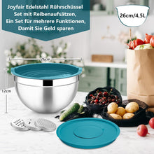 Joyfair Edelstahl Rührschüssel 4,5 L mit Deckel & 3