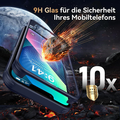 iPhone 13 Hülle 360 Grad Schutz Stoßfest Kameraschutz Fullbody 6.1 Zoll Blau