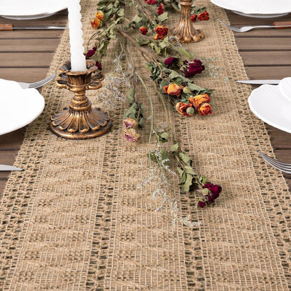 Jute Tischläufer Braun 30x180cm – Boho Sommer Deko