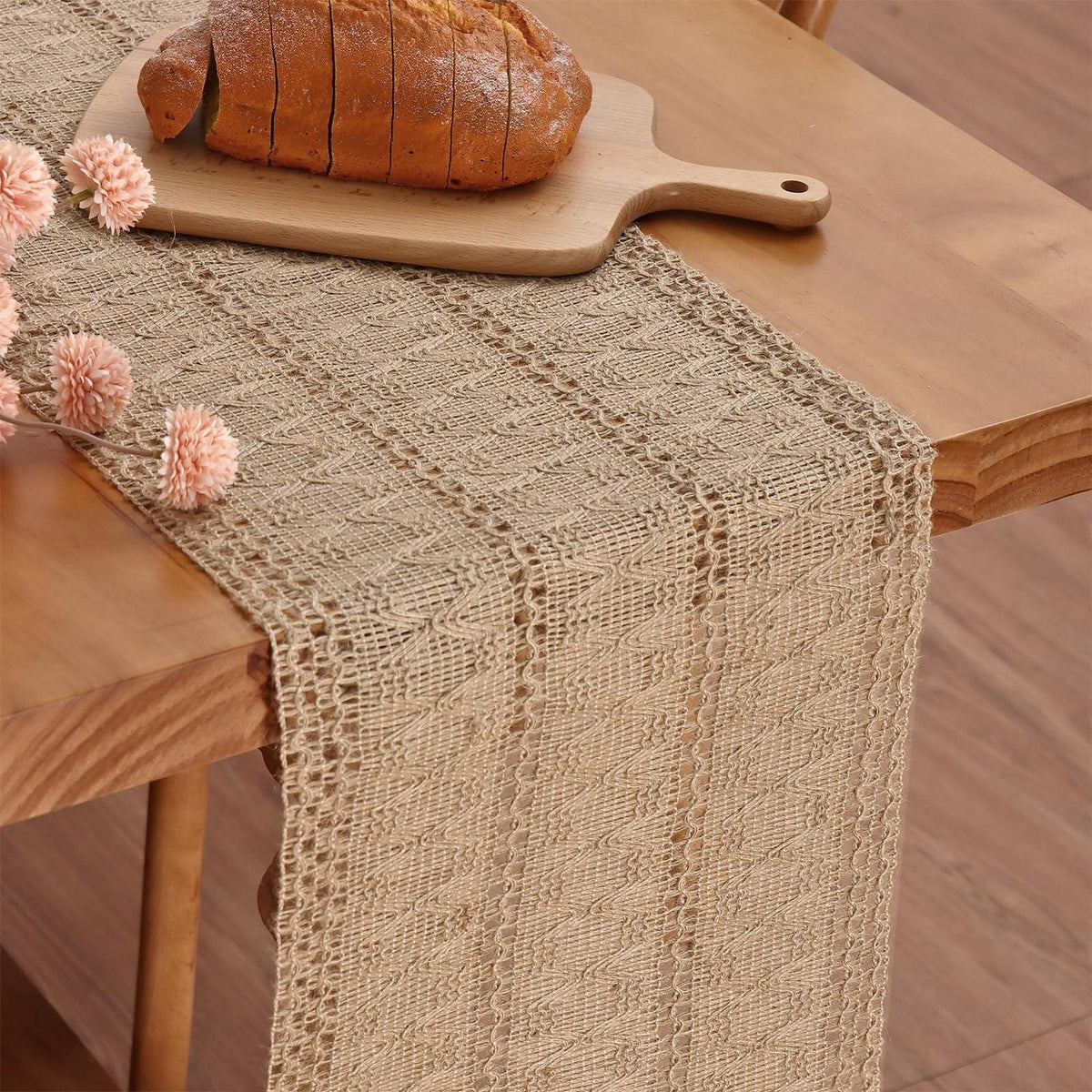 Jute Tischläufer Braun 30x180cm – Boho Sommer Deko