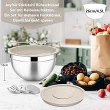 Joyfair Rührschüssel 4,5 L Edelstahl Salatschüssel