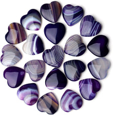 Purple Agate Herzstein 20pcs Natürlicher Heilkristall 20mm