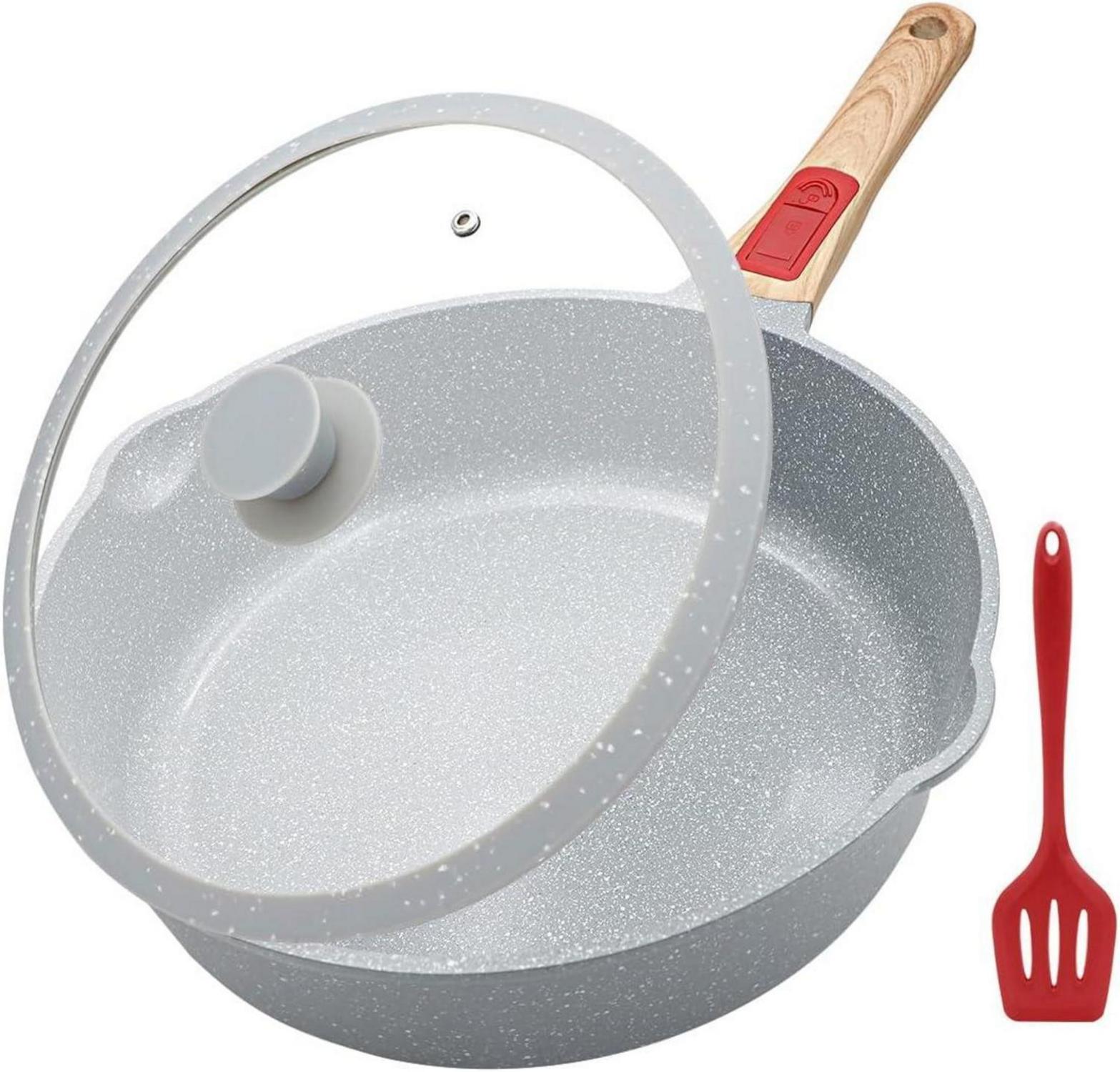 Antihaft Keramik Pfanne 28 cm mit Deckel und abnehmbarem Griff