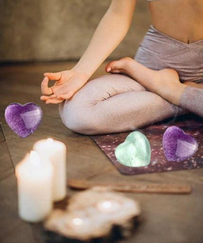 Fluorit Herz Stein Natürliche Heilkristalle Edelsteine Chakra-Meditation 20pcs