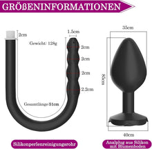 Analdusche BDSMAGE 51cm mit 4 Analkugeln Schwarz
