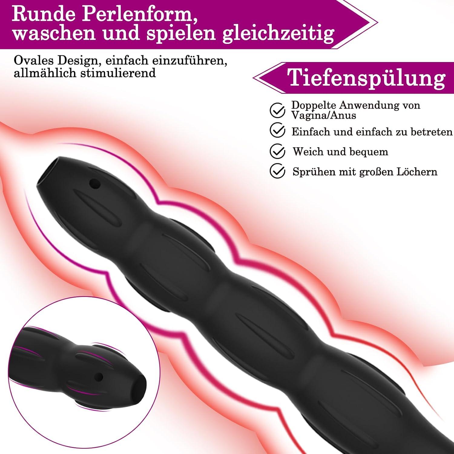 Analdusche 51cm mit 4 Analkugeln Intimdusche Darmreinigung Erotisches
