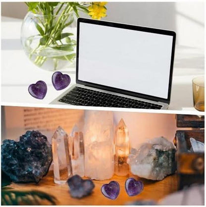 Natürlicher Amethyst Herz Stein 20 Stück Kristalle Chakra Meditation Reiki