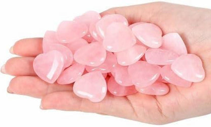 20 Stück Rosenquarz Herz Kristalle Heilsteine Chakra