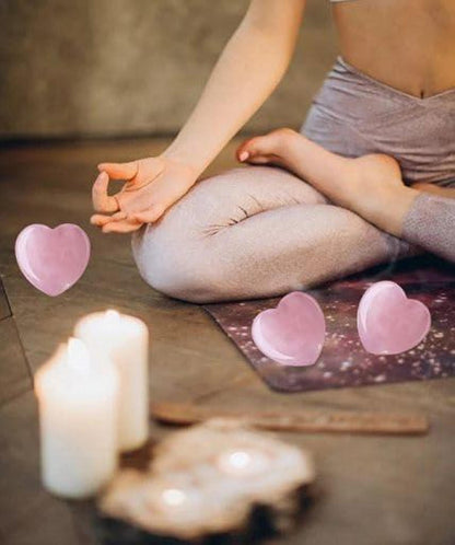 Rosenquarz Herz Stein Natürliche Heilkristalle Edelsteine Poliert Chakra Reiki