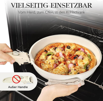Topfset mit Abnehmbarer Griff, 5-Teilig Antihaft Induktion Kochtopf