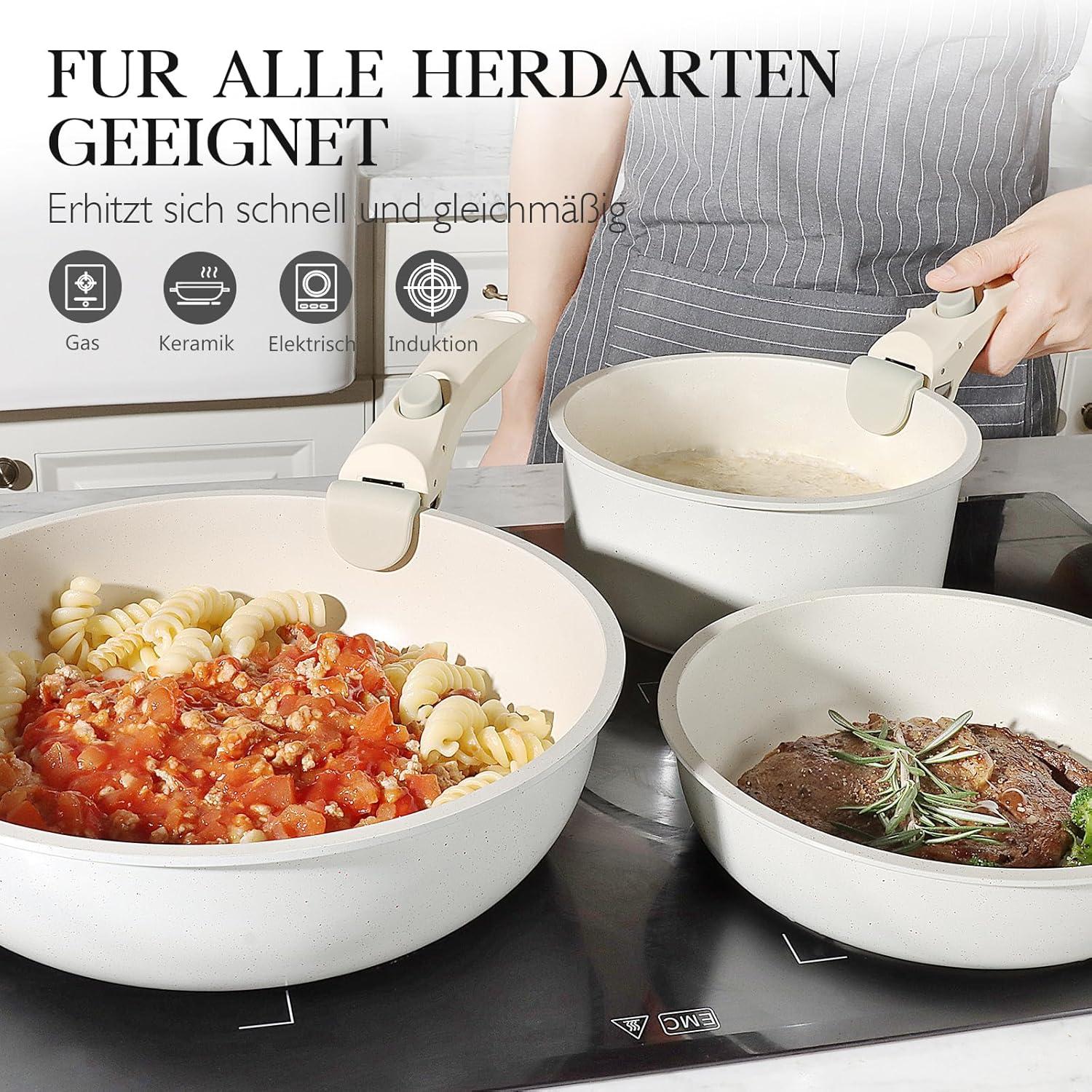 GiPP Granit Topfset 5-teilig Induktion Kochtopf Set Antihaft