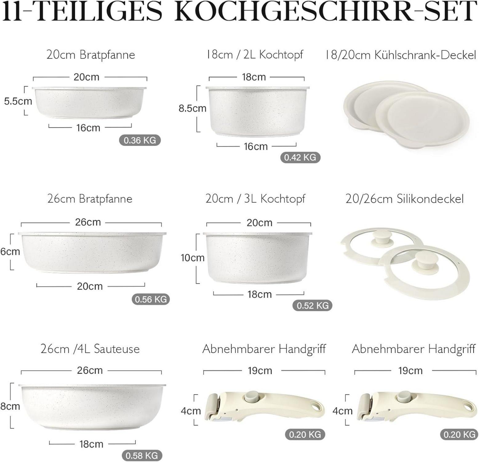 GiPP Granit Topfset 11tlg. - Antihaft Induktion Kochtopf-Set